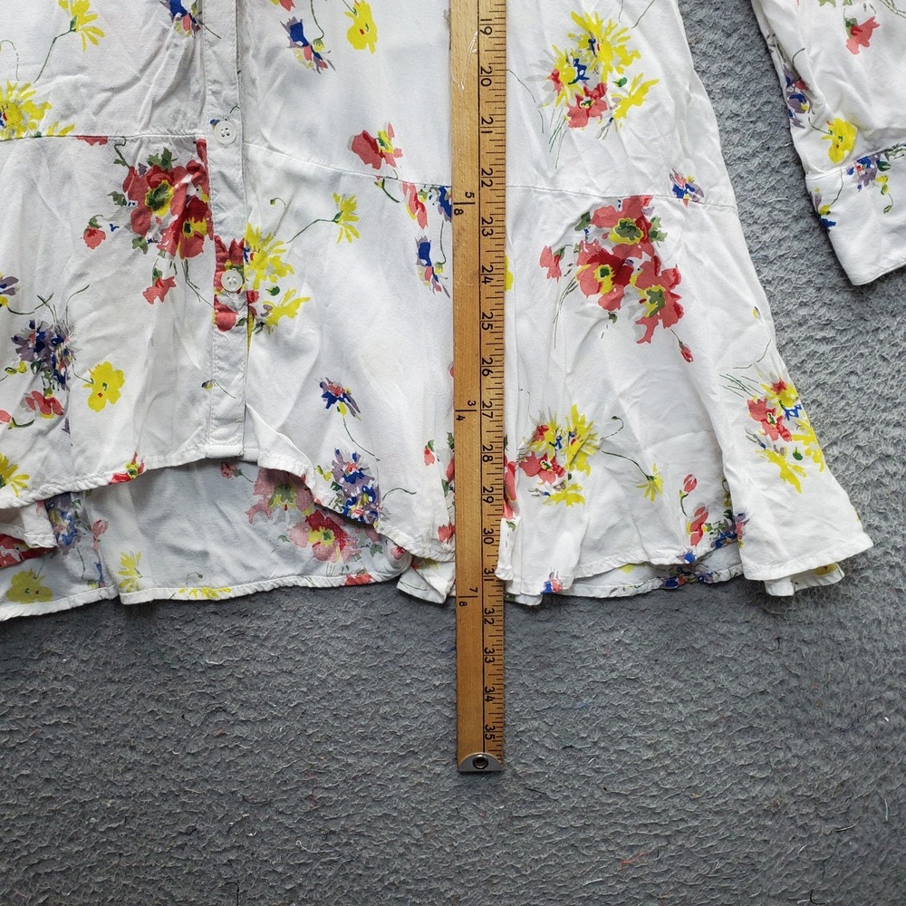Chelsea & Theodore Tunic Top Womens S Multi Floral‎ Rayon Collared Button Front - Picture 10 of 10